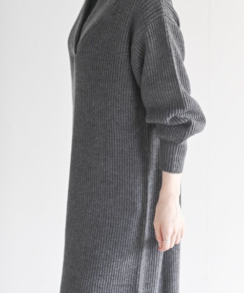 rps（アールピーエス）の「ショールカラーニットワンピース（ワンピース・レディース・モカ/ブラウン系その他/ブラック/グレー系その他・フリー）」の12枚目の写真