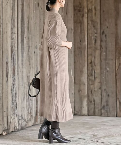 rps（アールピーエス）の「ショールカラーニットワンピース（ワンピース・レディース・モカ/ブラウン系その他/ブラック/グレー系その他・フリー）」の18枚目の写真