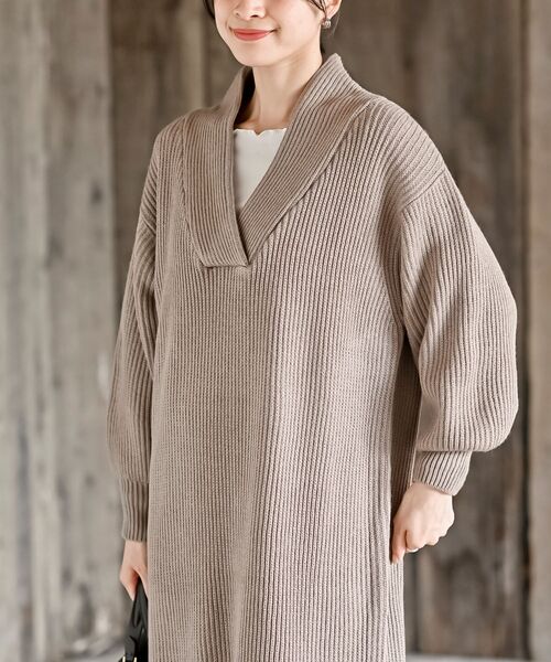 rps（アールピーエス）の「ショールカラーニットワンピース（ワンピース・レディース・モカ/ブラウン系その他/ブラック/グレー系その他・フリー）」の19枚目の写真