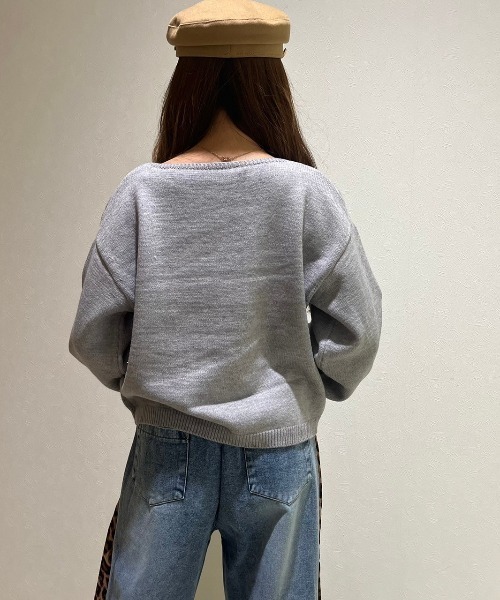 LETee（レティー）の「ニットプルオーバー/ボートネック（ニット/セーター・レディース・パープル/ブラック/グレー/ホワイト/ピンク・FREE）」の6枚目の写真