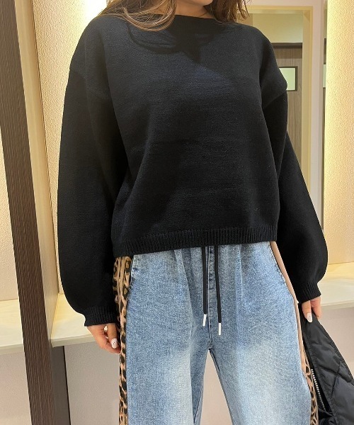 LETee（レティー）の「ニットプルオーバー/ボートネック（ニット/セーター・レディース・パープル/ブラック/グレー/ホワイト/ピンク・FREE）」の17枚目の写真