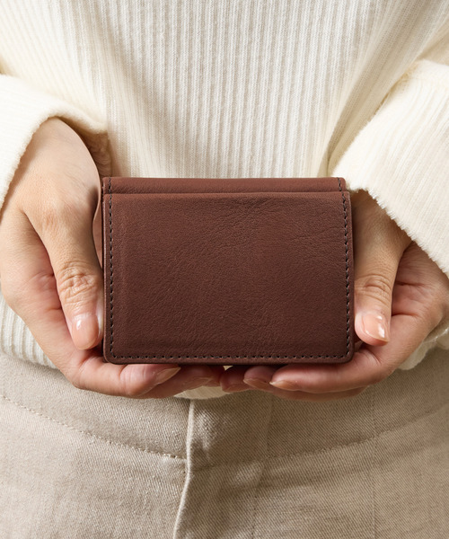 SLOW スロウ 栃木レザーコンパクトウォレット SLOW スロウ / bono-clasp trifold wallet 栃木レザーコンパクト