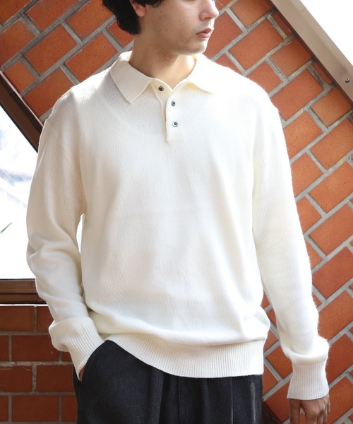 ８(eight)（エイト）の「カシミヤタッチポロシャツ（ポロシャツ・メンズ・チャコールグレー/ベージュ/グレー/ブルー系その他/ネイビー/ホワイト/ブラック/ワインレッド・XX-LARGE/X-LARGE/SMALL/MEDIUM/LARGE）」の11枚目の写真