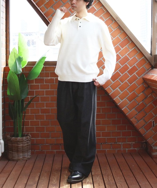 ８(eight)（エイト）の「カシミヤタッチポロシャツ（ポロシャツ・メンズ・チャコールグレー/ベージュ/グレー/ブルー系その他/ネイビー/ホワイト/ブラック/ワインレッド・XX-LARGE/X-LARGE/SMALL/MEDIUM/LARGE）」の12枚目の写真