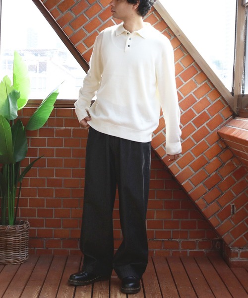 ８(eight)（エイト）の「カシミヤタッチポロシャツ（ポロシャツ・メンズ・チャコールグレー/ベージュ/グレー/ブルー系その他/ネイビー/ホワイト/ブラック/ワインレッド・XX-LARGE/X-LARGE/SMALL/MEDIUM/LARGE）」の13枚目の写真