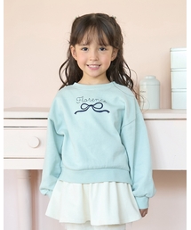 Lycee mine(リセマイン)の【毛玉バイバイ裏毛】リボン刺しゅうスウェット(スウェット)