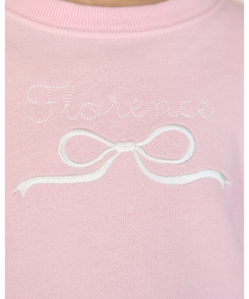 Lycee mine（リセマイン）の「【毛玉バイバイ裏毛】リボン刺しゅうスウェット（スウェット・キッズ・ピンク/ラベンダー/トップグレー/ミント/オートミール/サックスブルー・150cm/110cm/130cm/120cm/100cm/140cm）」の22枚目の写真