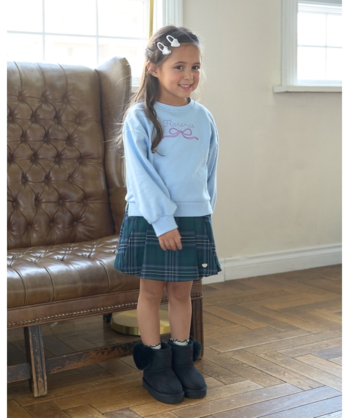 Lycee mine（リセマイン）の「【毛玉バイバイ裏毛】リボン刺しゅうスウェット（スウェット・キッズ・ピンク/ラベンダー/トップグレー/ミント/オートミール/サックスブルー・150cm/110cm/130cm/120cm/100cm/140cm）」の16枚目の写真