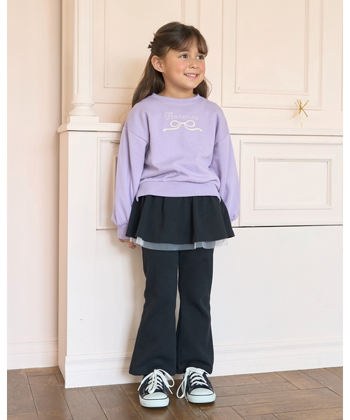 Lycee mine（リセマイン）の「【毛玉バイバイ裏毛】リボン刺しゅうスウェット（スウェット・キッズ・ピンク/ラベンダー/トップグレー/ミント/オートミール/サックスブルー・150cm/110cm/130cm/120cm/100cm/140cm）」の17枚目の写真