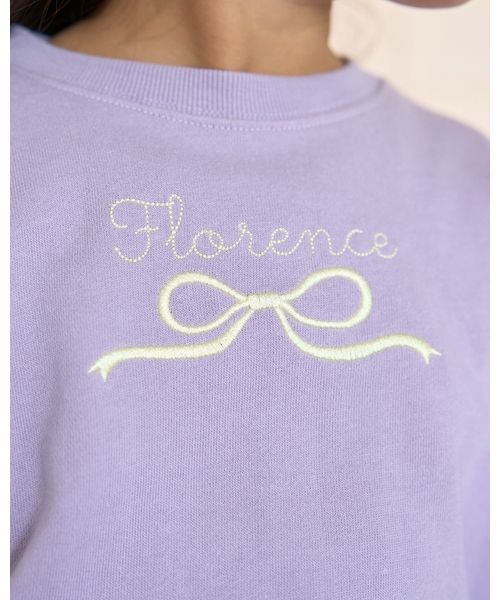 Lycee mine（リセマイン）の「【毛玉バイバイ裏毛】リボン刺しゅうスウェット（スウェット・キッズ・ピンク/ラベンダー/トップグレー/ミント/オートミール/サックスブルー・150cm/110cm/130cm/120cm/100cm/140cm）」の18枚目の写真