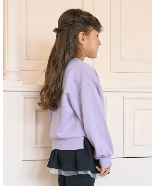 Lycee mine（リセマイン）の「【毛玉バイバイ裏毛】リボン刺しゅうスウェット（スウェット・キッズ・ピンク/ラベンダー/トップグレー/ミント/オートミール/サックスブルー・150cm/110cm/130cm/120cm/100cm/140cm）」の19枚目の写真