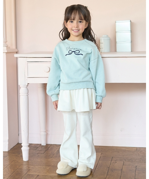 Lycee mine（リセマイン）の「【毛玉バイバイ裏毛】リボン刺しゅうスウェット（スウェット・キッズ・ピンク/ラベンダー/トップグレー/ミント/オートミール/サックスブルー・150cm/110cm/130cm/120cm/100cm/140cm）」の21枚目の写真