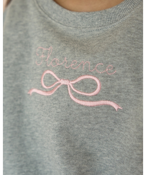 Lycee mine（リセマイン）の「【毛玉バイバイ裏毛】リボン刺しゅうスウェット（スウェット・キッズ・ピンク/ラベンダー/トップグレー/ミント/オートミール/サックスブルー・150cm/110cm/130cm/120cm/100cm/140cm）」の13枚目の写真