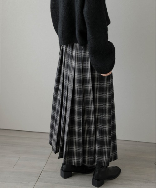 ま*い様 ブラック チェック　プリーツスカート フリーサイズ　AMELY AMELY（エミリー）の「チェックプリーツスカート（スカート）」 - WEAR
