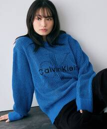 Calvin Klein | ニット - インターシャロングスリーブクルーネックセーター(ニット/セーター)