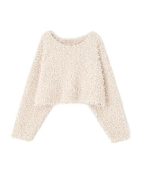 FREE'S MART（フリーズマート）の「◆プードルボアショート丈ニットソー（スウェット・レディース・ブラウン/ホワイト/ベージュ・FREE）」の4枚目の写真