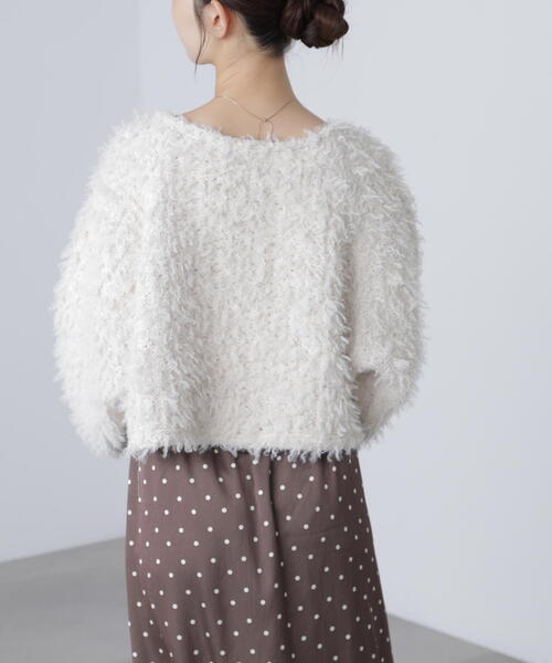 FREE'S MART（フリーズマート）の「◆プードルボアショート丈ニットソー（スウェット・レディース・ブラウン/ホワイト/ベージュ・FREE）」の15枚目の写真