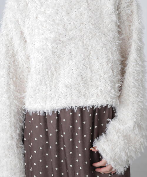 FREE'S MART（フリーズマート）の「◆プードルボアショート丈ニットソー（スウェット・レディース・ブラウン/ホワイト/ベージュ・FREE）」の19枚目の写真