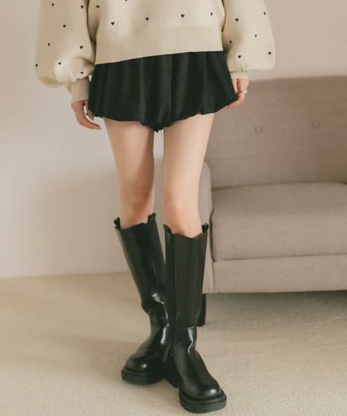 VANNIE U(ヴァニーユー)の「バルーンスエードショートパンツ(その他パンツ・レディース・ブラック/アイボリー・FREE)」の9枚目の写真