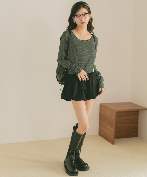 VANNIE U(ヴァニーユー)の「バルーンスエードショートパンツ(その他パンツ・レディース・ブラック/アイボリー・FREE)」の17枚目の写真