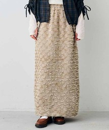 Live in comfort | リブ　イン　コンフォート　ぐいーんと伸びる　軽やかさが素敵なフリンジスカート(スカート)