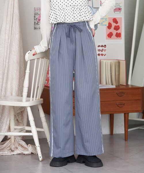 CIAOPANIC(チャオパニック)の「【neutral by ciaopanic】ピンストライプレースイージースラックス(その他パンツ・レディース・ネイビー/グレー・FREE)」の13枚目の写真