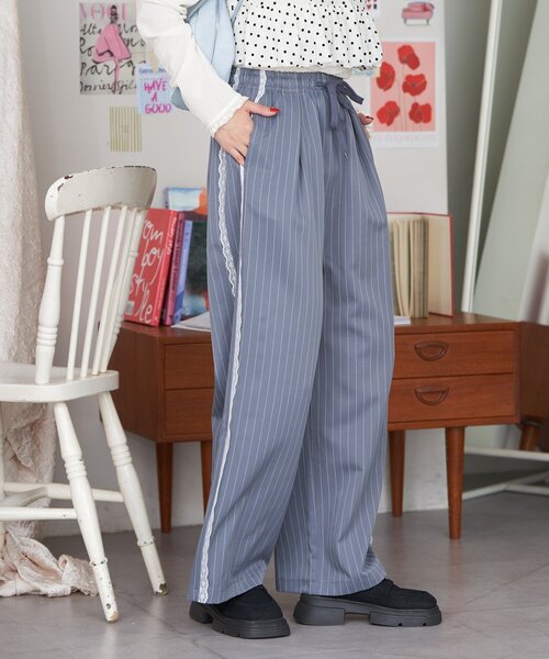 CIAOPANIC(チャオパニック)の「【neutral by ciaopanic】ピンストライプレースイージースラックス(その他パンツ・レディース・ネイビー/グレー・FREE)」の14枚目の写真