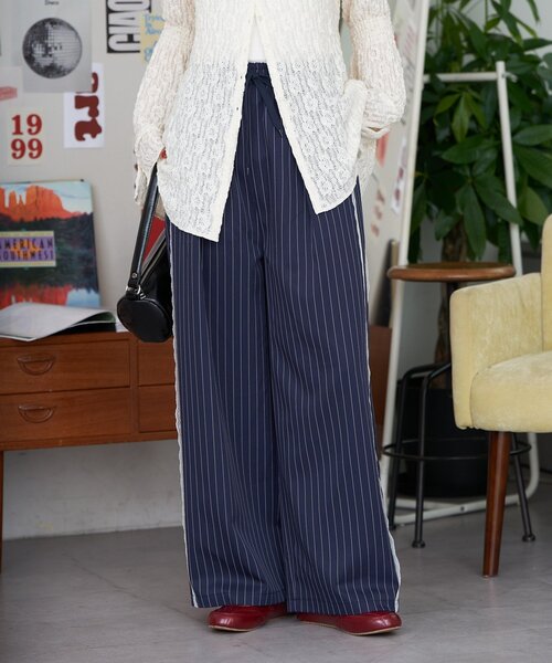 CIAOPANIC(チャオパニック)の「【neutral by ciaopanic】ピンストライプレースイージースラックス(その他パンツ・レディース・ネイビー/グレー・FREE)」の6枚目の写真