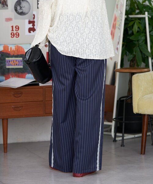 CIAOPANIC(チャオパニック)の「【neutral by ciaopanic】ピンストライプレースイージースラックス(その他パンツ・レディース・ネイビー/グレー・FREE)」の7枚目の写真