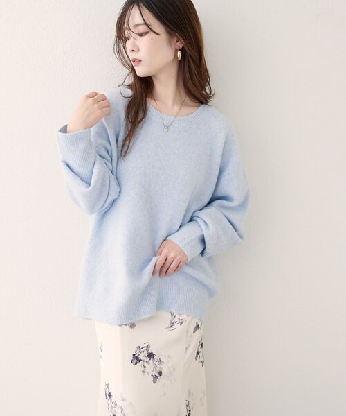 natural couture(ナチュラルクチュール)の「【WEB限定】クルーネックニットプルオーバー(ニット/セーター・レディース・モカ/イエロー/チャコールグレー/グレー/オフホワイト/サックスブルー・FREE)」の18枚目の写真