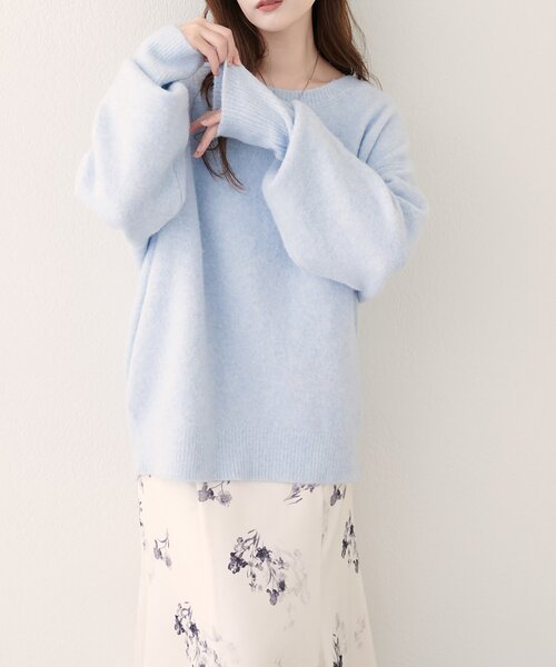 natural couture(ナチュラルクチュール)の「【WEB限定】クルーネックニットプルオーバー(ニット/セーター・レディース・モカ/イエロー/チャコールグレー/グレー/オフホワイト/サックスブルー・FREE)」の22枚目の写真