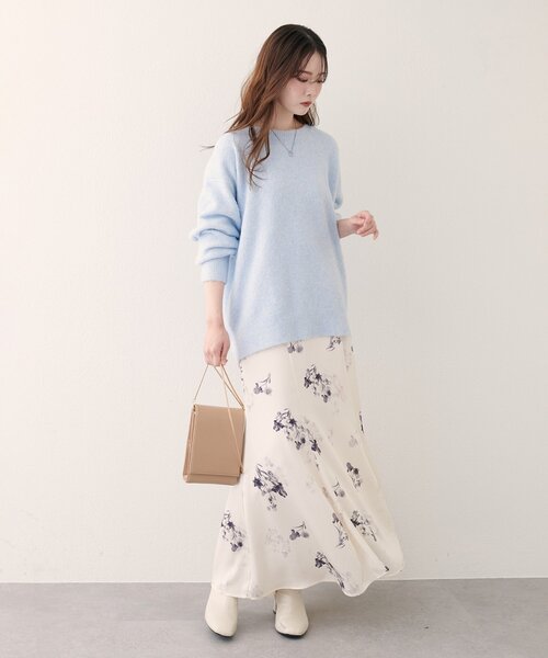 natural couture(ナチュラルクチュール)の「【WEB限定】クルーネックニットプルオーバー(ニット/セーター・レディース・モカ/イエロー/チャコールグレー/グレー/オフホワイト/サックスブルー・FREE)」の20枚目の写真