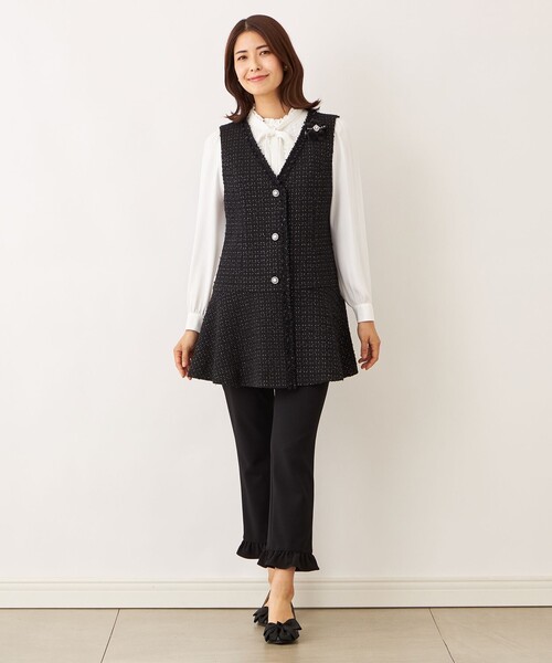 TO BE CHIC(トゥー ビー シック)の「フロントラッセル ブラウス(シャツ/ブラウス・レディース・オフホワイト/ブラック・40/42)」の7枚目の写真