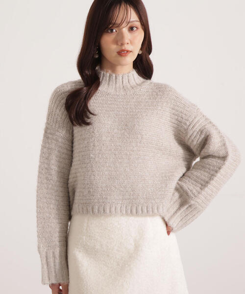 PROPORTION BODY DRESSING（プロポーションボディドレッシング）の「ウールブレンドスタンドカラー畔ニット / 1215270124（ニット/セーター・レディース・ピンク/ベージュ/グレー・FREE）」の21枚目の写真