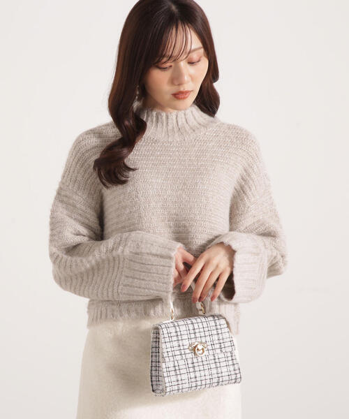 PROPORTION BODY DRESSING（プロポーションボディドレッシング）の「ウールブレンドスタンドカラー畔ニット / 1215270124（ニット/セーター・レディース・ピンク/ベージュ/グレー・FREE）」の20枚目の写真