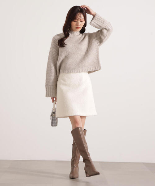 PROPORTION BODY DRESSING（プロポーションボディドレッシング）の「ウールブレンドスタンドカラー畔ニット / 1215270124（ニット/セーター・レディース・ピンク/ベージュ/グレー・FREE）」の19枚目の写真