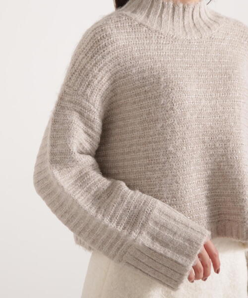 PROPORTION BODY DRESSING（プロポーションボディドレッシング）の「ウールブレンドスタンドカラー畔ニット / 1215270124（ニット/セーター・レディース・ピンク/ベージュ/グレー・FREE）」の14枚目の写真