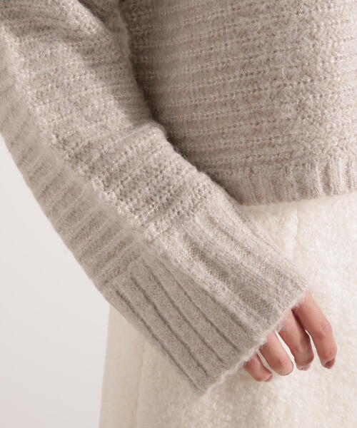 PROPORTION BODY DRESSING（プロポーションボディドレッシング）の「ウールブレンドスタンドカラー畔ニット / 1215270124（ニット/セーター・レディース・ピンク/ベージュ/グレー・FREE）」の13枚目の写真