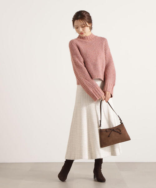 PROPORTION BODY DRESSING（プロポーションボディドレッシング）の「ウールブレンドスタンドカラー畔ニット / 1215270124（ニット/セーター・レディース・ピンク/ベージュ/グレー・FREE）」の8枚目の写真