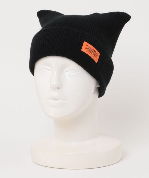 UNIVERSAL OVERALL(ユニバーサルオーバーオール)の「UO 猫耳ニット帽(ニットキャップ/ビーニー・レディース・グレー/ブラック/アイボリー・FREE)」の8枚目の写真