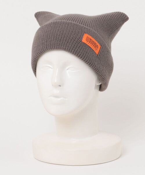 UNIVERSAL OVERALL(ユニバーサルオーバーオール)の「UO 猫耳ニット帽(ニットキャップ/ビーニー・レディース・グレー/ブラック/アイボリー・FREE)」の9枚目の写真