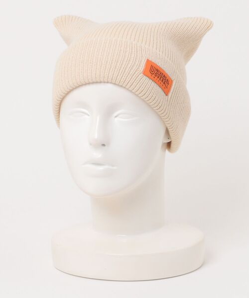 UNIVERSAL OVERALL(ユニバーサルオーバーオール)の「UO 猫耳ニット帽(ニットキャップ/ビーニー・レディース・グレー/ブラック/アイボリー・FREE)」の10枚目の写真