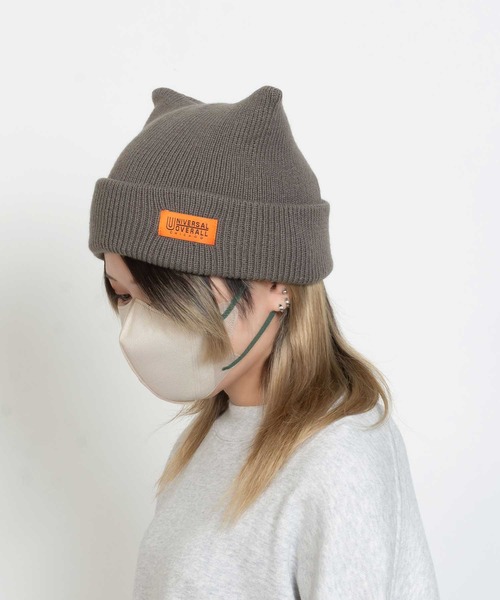 UNIVERSAL OVERALL(ユニバーサルオーバーオール)の「UO 猫耳ニット帽(ニットキャップ/ビーニー・レディース・グレー/ブラック/アイボリー・FREE)」の12枚目の写真