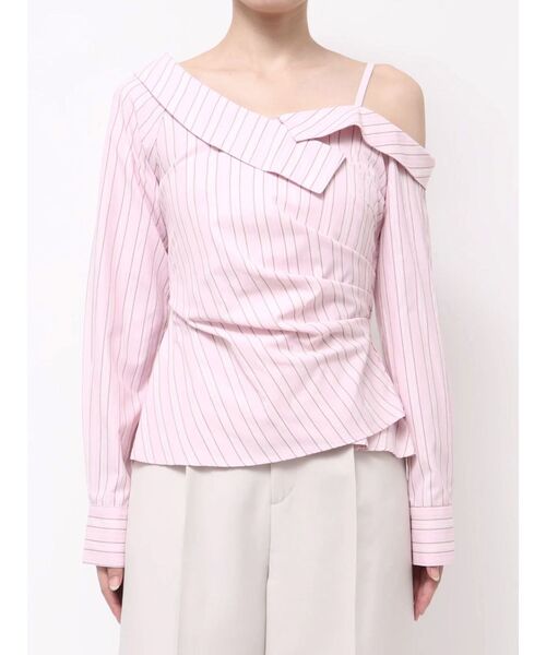 MERCURYDUO(マーキュリーデュオ)の「アシメツイストシャツ(シャツ/ブラウス・レディース・ベビーピンク/ライトブルー/イエロー・FREE)」の10枚目の写真