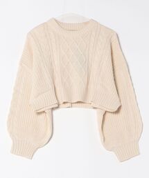 B.I.D. | 《Bling Leads》ケーブルショート丈クルーニット(ニット/セーター)