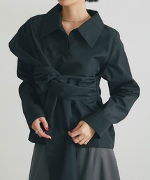 DRAPED CROSS SHIRT