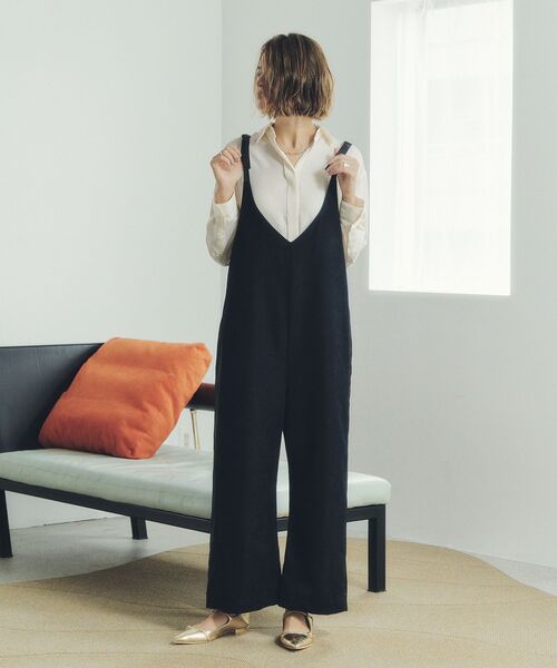 Editt by YECCA VECCA（エディットバイイェッカヴェッカ）の「サイドラインサロペット（サロペット/オーバーオール・レディース・カーキ/ブルーグリーン/ネイビー・FREE）」の9枚目の写真