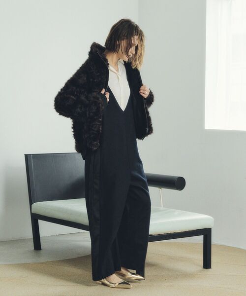 Editt by YECCA VECCA（エディットバイイェッカヴェッカ）の「サイドラインサロペット（サロペット/オーバーオール・レディース・カーキ/ブルーグリーン/ネイビー・FREE）」の15枚目の写真