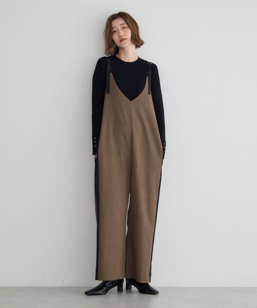 Editt by YECCA VECCA（エディットバイイェッカヴェッカ）の「サイドラインサロペット（サロペット/オーバーオール・レディース・カーキ/ブルーグリーン/ネイビー・FREE）」の17枚目の写真