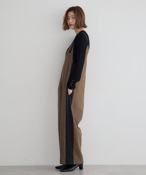 Editt by YECCA VECCA（エディットバイイェッカヴェッカ）の「サイドラインサロペット（サロペット/オーバーオール・レディース・カーキ/ブルーグリーン/ネイビー・FREE）」の18枚目の写真